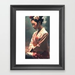 Geisha Meditation Framed Art Print