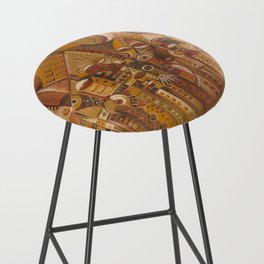 Home Sweet Home surreal African painting Bar Stool