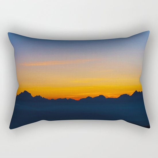 Wispy Mountain Glow Rectangular Pillow
