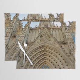 Spain Photography - Cathedral Of Barcelona Seen From Below Placemat
