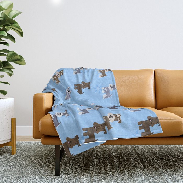 Schnauzer Throw Blanket by Doggie Drawings by Lili Chin Society6