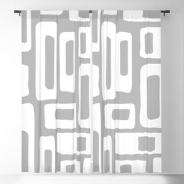 Retro Mid Century Modern Abstract Pattern 335 Mid Mod Winter Gray Blackout Curtain