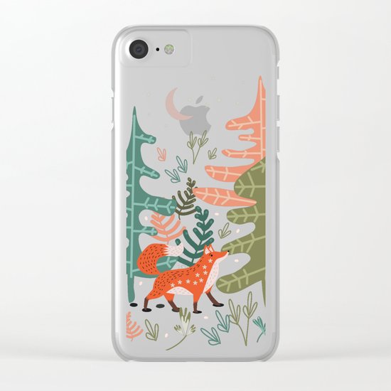 Evergreen Fox Tale Clear iPhone Case