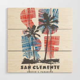 San Clemente surf paradise Wood Wall Art