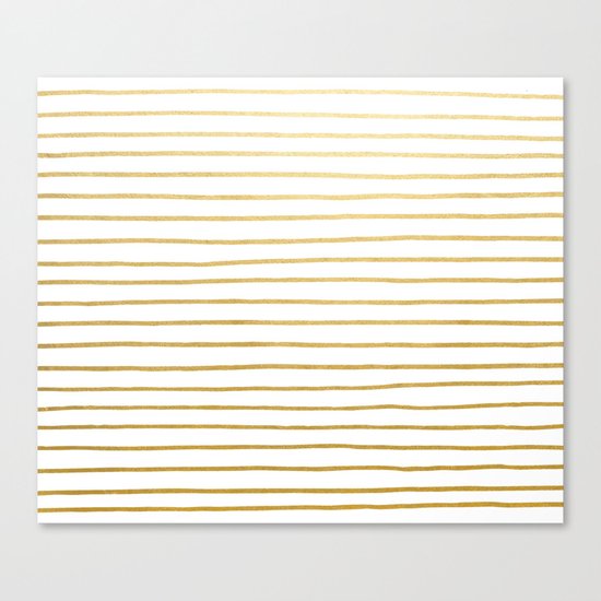 Gold Paris Stripe Pattern Canvas Print