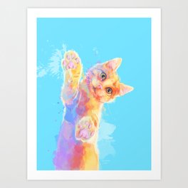 Curious Kitten, cat illustration Art Print