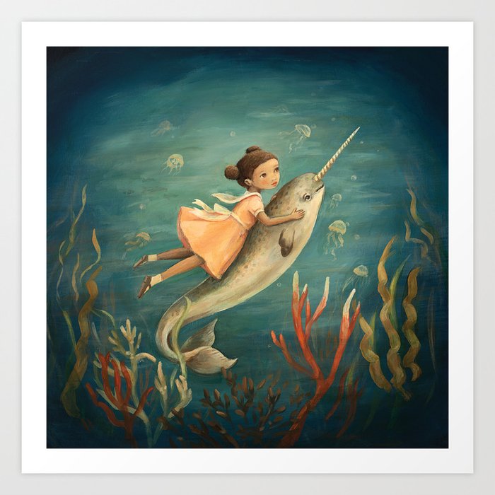 Narwhal Girl by Emily Winfield Martin Art Print