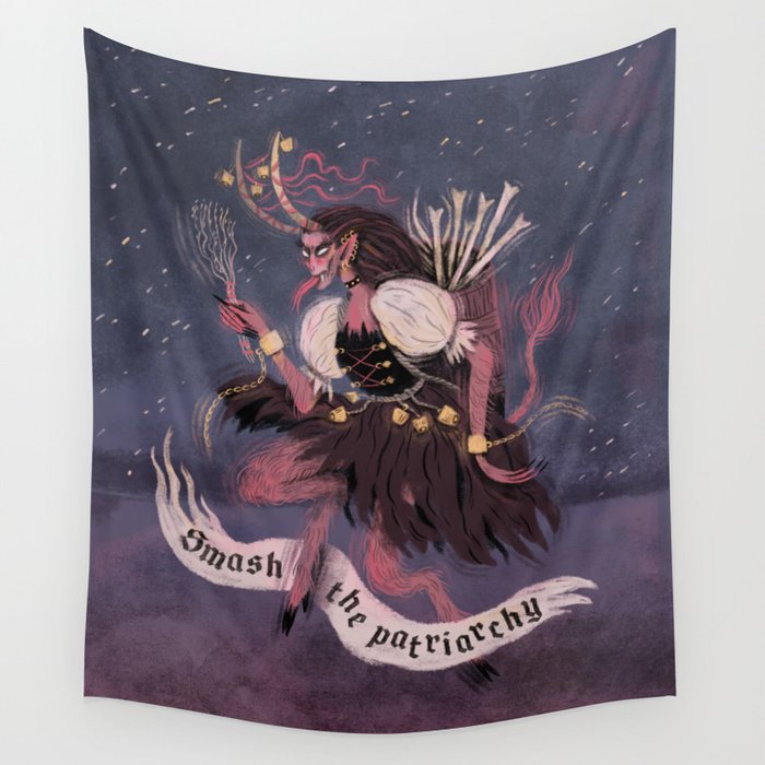 Krampus – Smash the Patriarchy Wall Tapestry