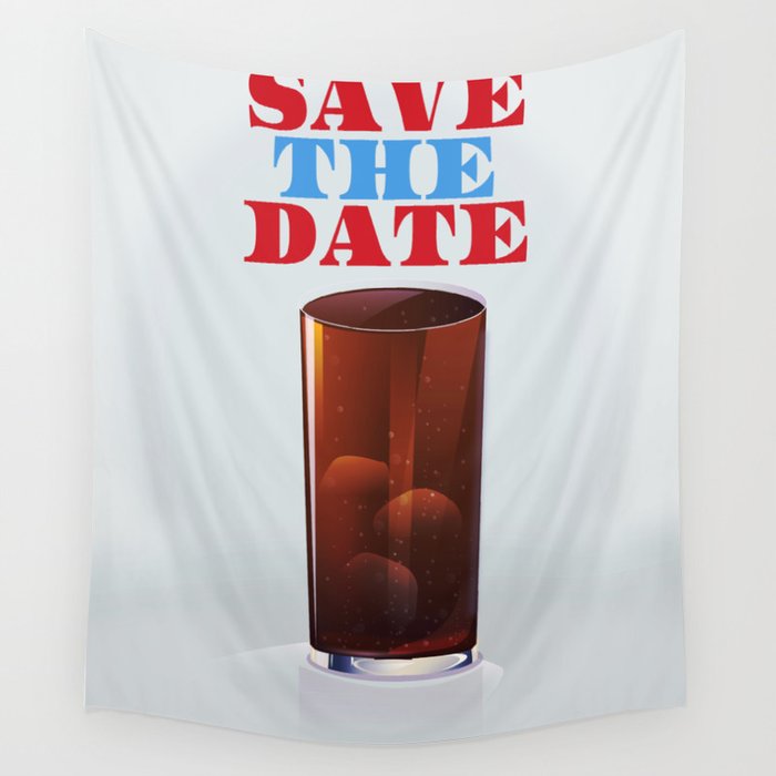 Save the date vintage soda ad. Wall Tapestry