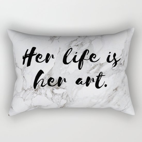 Her life is her art (marble) Rectangular Pillow