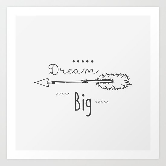 Dream big gray Art Print
