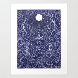 MEDITATION - BLUE - Visothkakvei Art Print