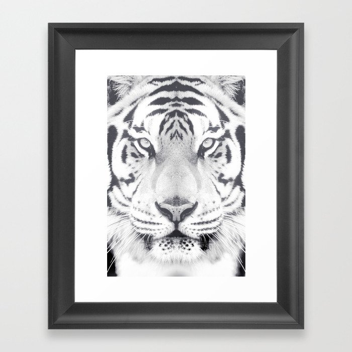 BW Tiger Framed Art Print