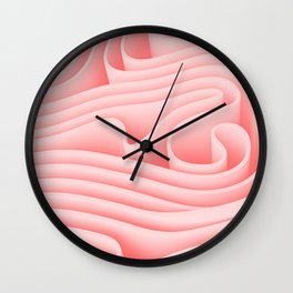3d wave 3D rendering sheets and stripes Wall Clock