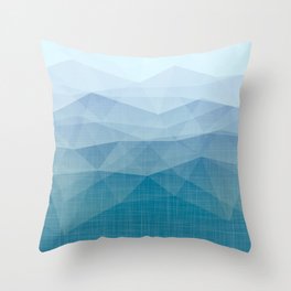 Teal Morning Mountains Triangle Minimalist Throw Pillow