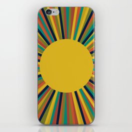 Colourful Multicolour Retro Sunburst Sun in Mid Mod Colours 4 iPhone Skin