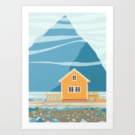 Norway, tiny house on an island Art Print