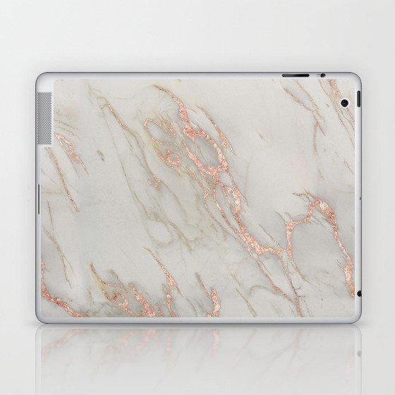 Marble Rose Gold Marble Metallic Blush Pink Laptop