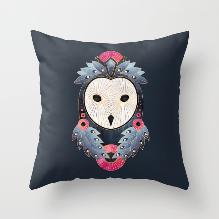 Owl 1 - Dark Throw Pillow