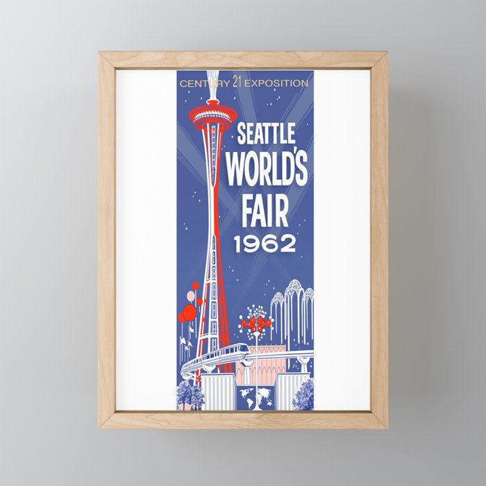 Seattle 1962 World's Fair Vintage Poster Framed Mini Art Print