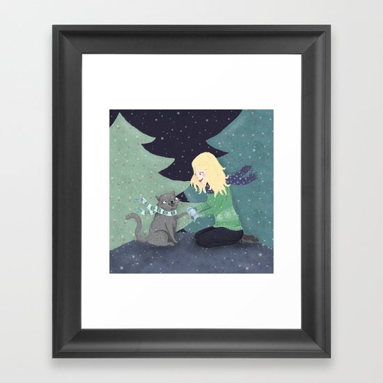 Giving Gifts at Christmas Framed Art Print