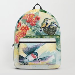 Hummingbirds Secret Garden Backpack | Illustration, Beautiful, Artwork, Birds, Birthdaygift, Garden, Impressionism, Wildlife, Bestseller, Hummingbirds 