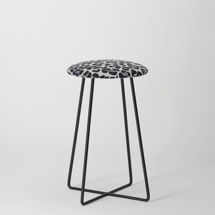 Gray leopard Counter Stool