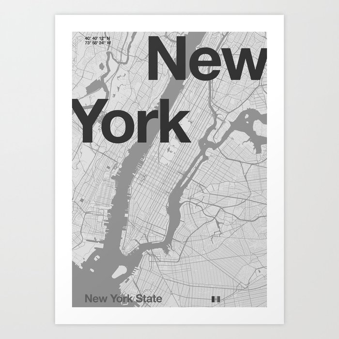 New York - Minimal Map Art Print