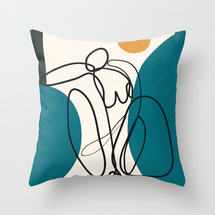 Abstract Line Thought 1 Throw Pillow