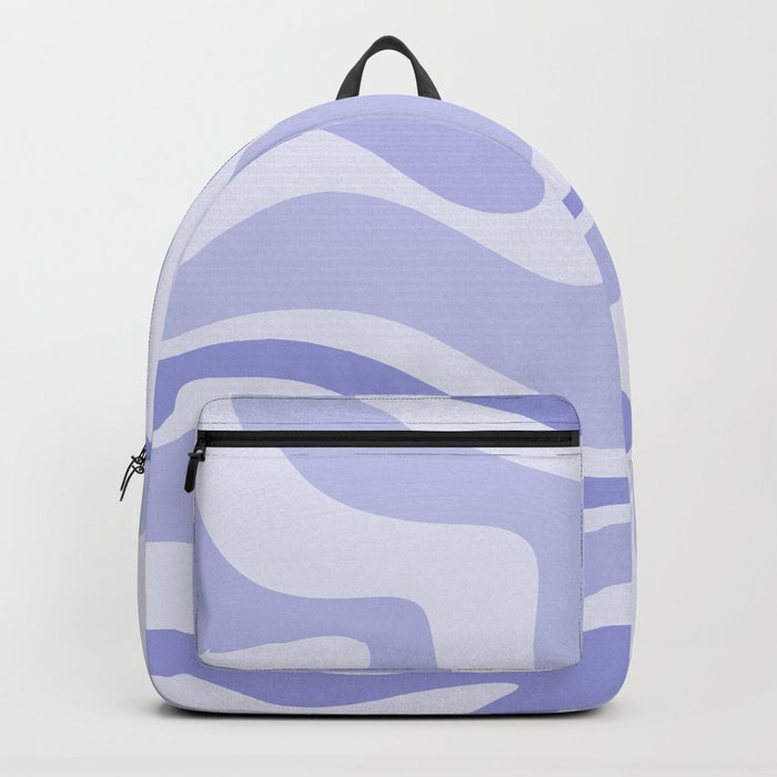 Modern Retro Liquid Swirl Abstract in Light Lavender Purple Backpack