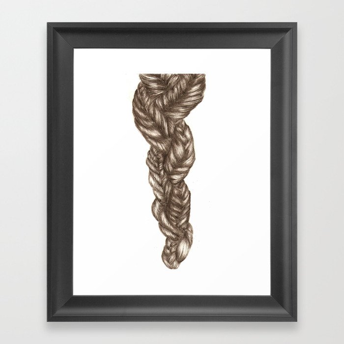 Triple fishtail plait study Framed Art Print