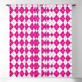 Pink Argyle Pattern,Diamond Geometrical Shape Quilt Knit Sweater Tartan Blackout Curtain