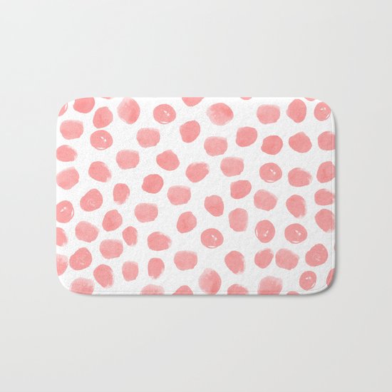 Natalia - abstract dot painting dots polka dot minimal modern gender neutral art decor Bath Mat