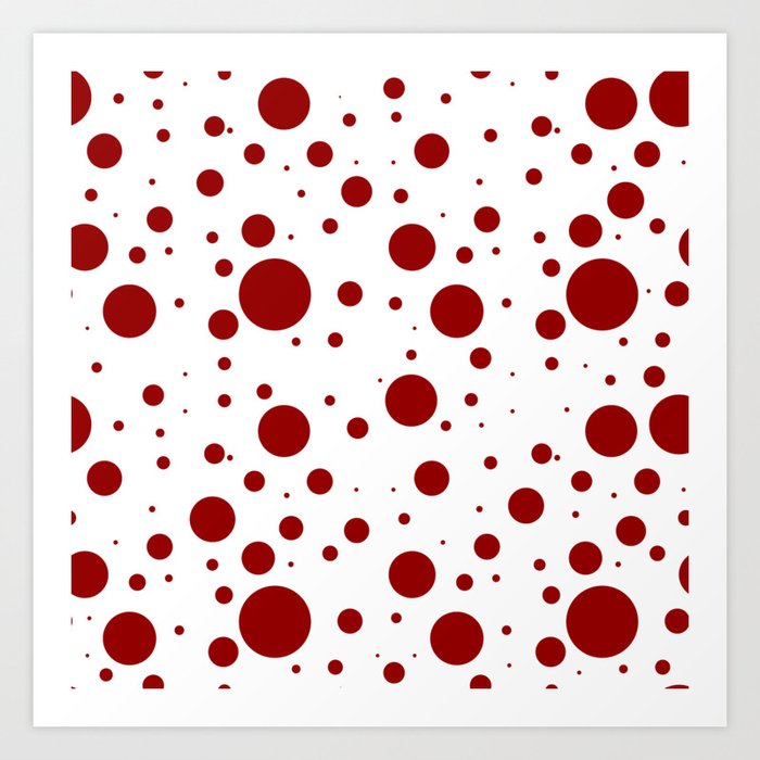 Red Polka Dot Pattern Art Print