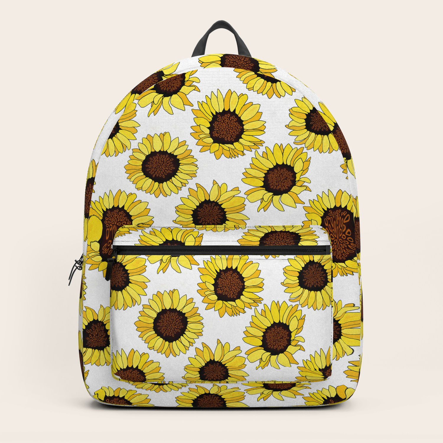 white sunflower backpack
