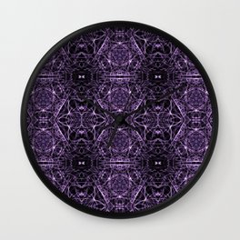 Liquid Light Series 33 ~ Purple Abstract Fractal Pattern Wall Clock