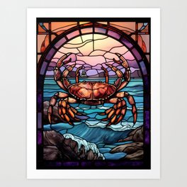 Crab at the Beach Art Print