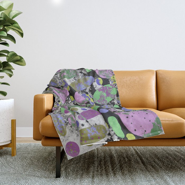 Crazy Paving - Abstract, textured, pastel coloured artwork Throw Blanket