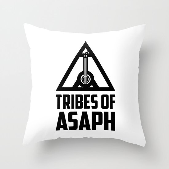 Tribes Of Asaph (Black on light) Throw Pillow