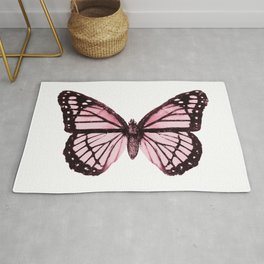 Monarch Butterfly Pink Dream Area & Throw Rug