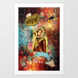 Katniss - Girl on Fire Art Print