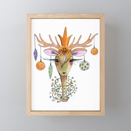 Fashion Christmas Deer 2 Framed Mini Art Print