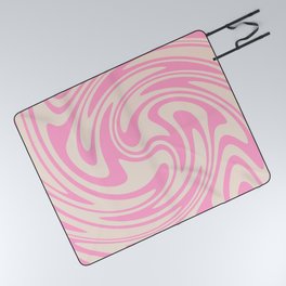 70s Retro Swirl Pink Color Abstract Picnic Blanket