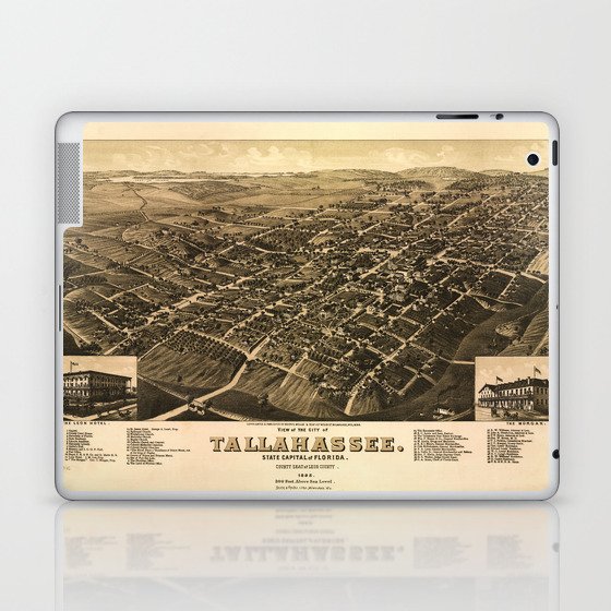 Aerial View of Tallahassee, Florida (1885) Laptop & iPad Skin