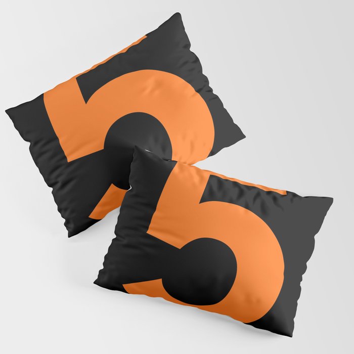 Number 5 (Orange & Black) Pillow Sham