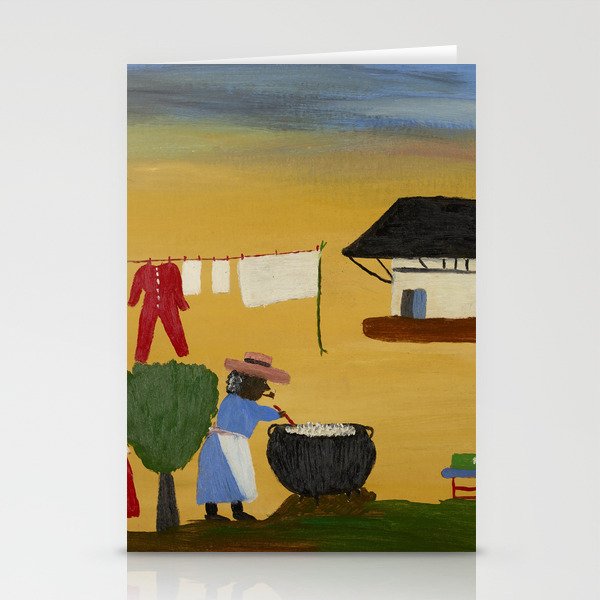 African American Masterpiece 'The Wash' portrait painting by Clementine Hunter   Stationery Cards