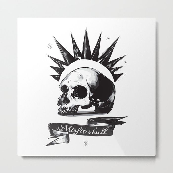 Misfit Skull Metal Print By Wintermedia Society6