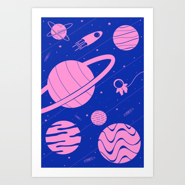 pinky planet(blue) Art Print