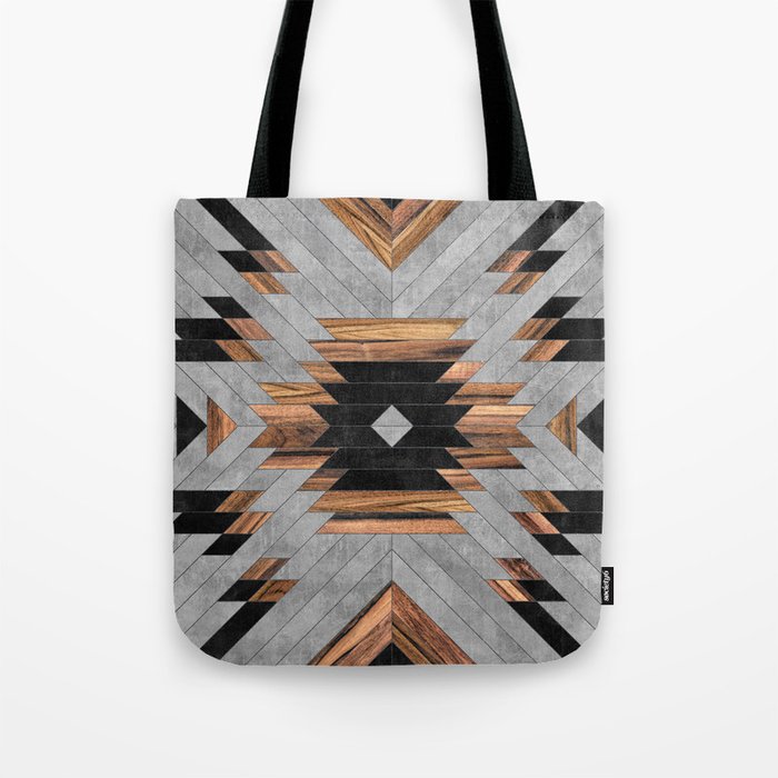 Urban Tribal Pattern No.6 - Aztec - Concrete and Wood Tote Bag