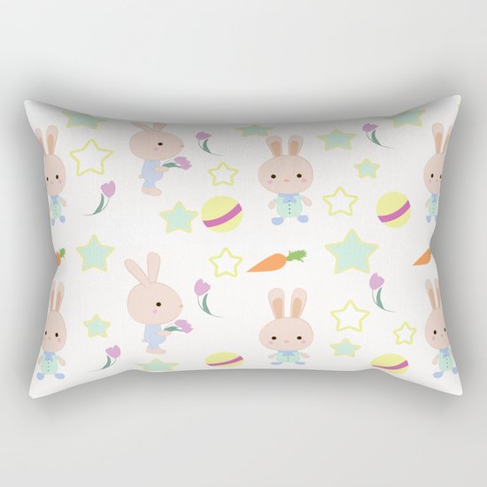 Funny bunnies, cute cartoon characters Rectangular Pillow